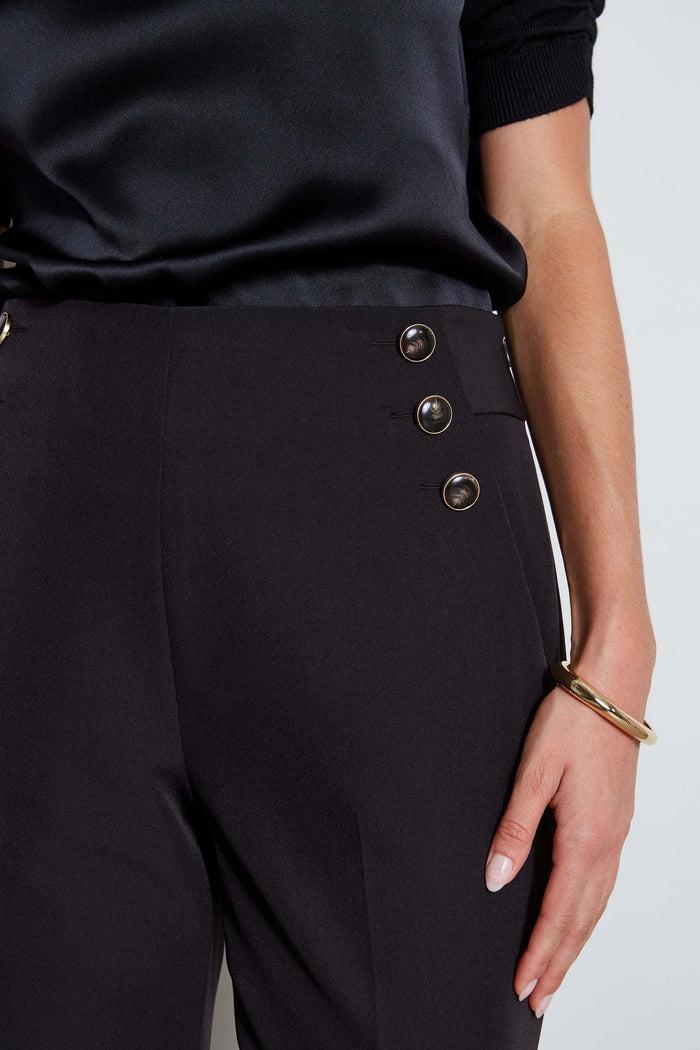 Elie Tahari Crepe Button Pant Noir