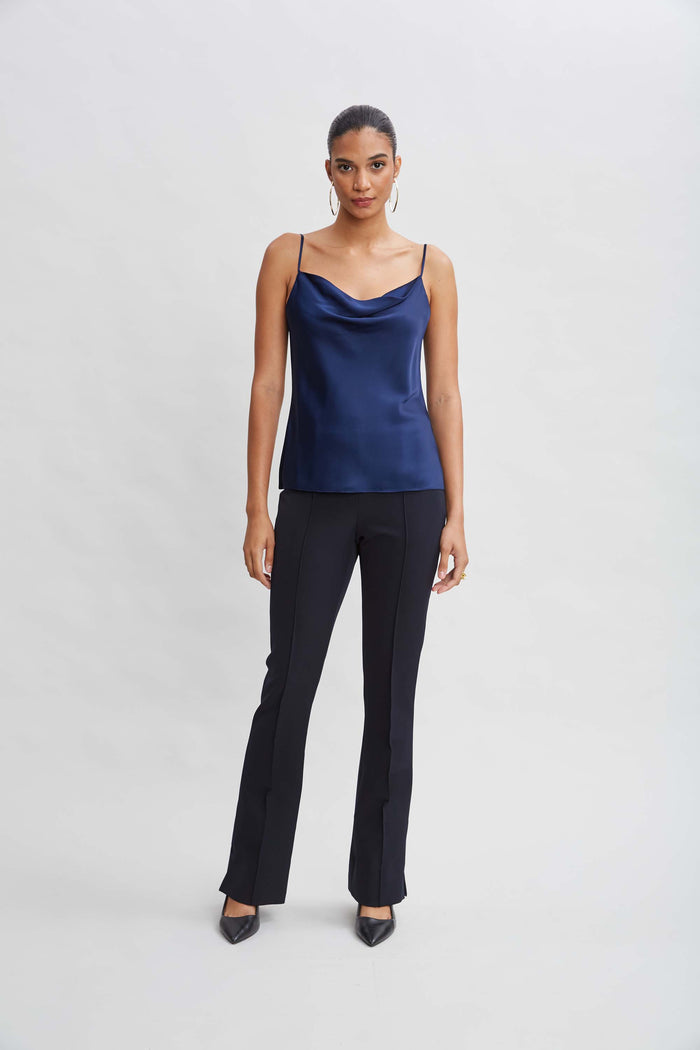 Elie Tahari Crepe Seam Slit Flare Pant STARGAZER