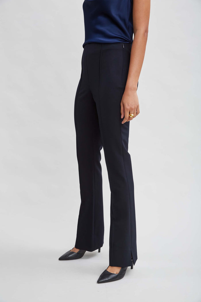 Elie Tahari Crepe Seam Slit Flare Pant STARGAZER