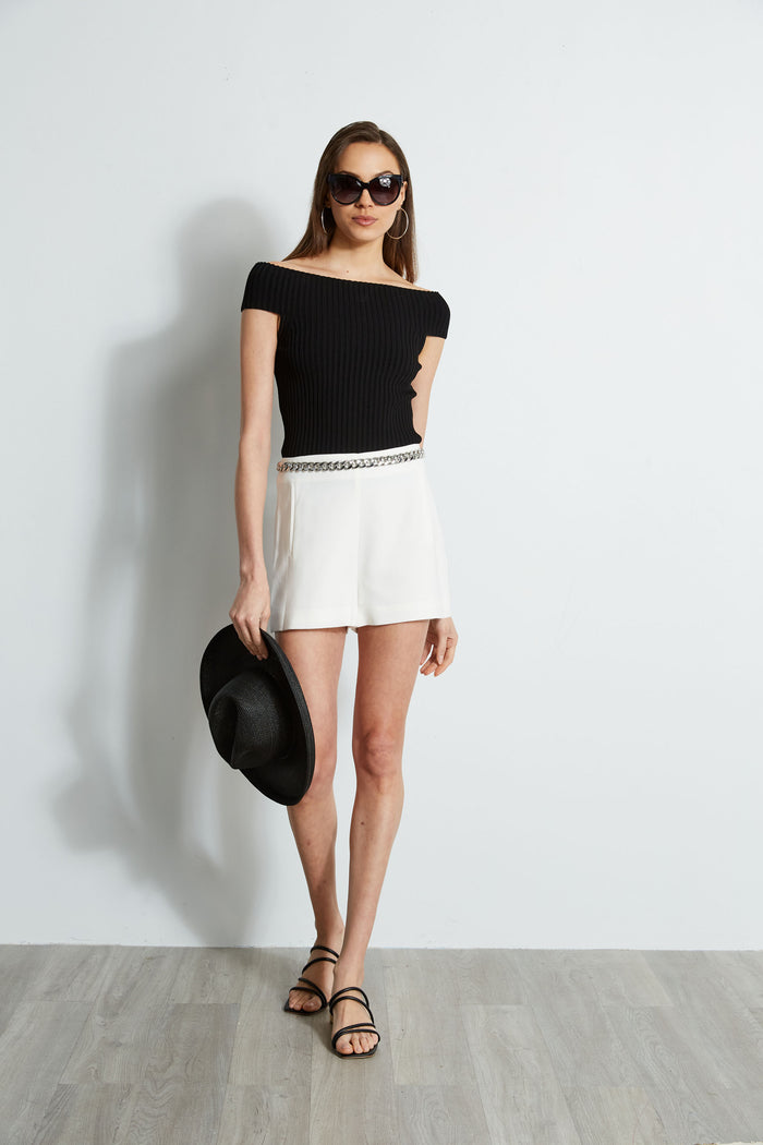 Elie Tahari Crepe Shorts FOAM