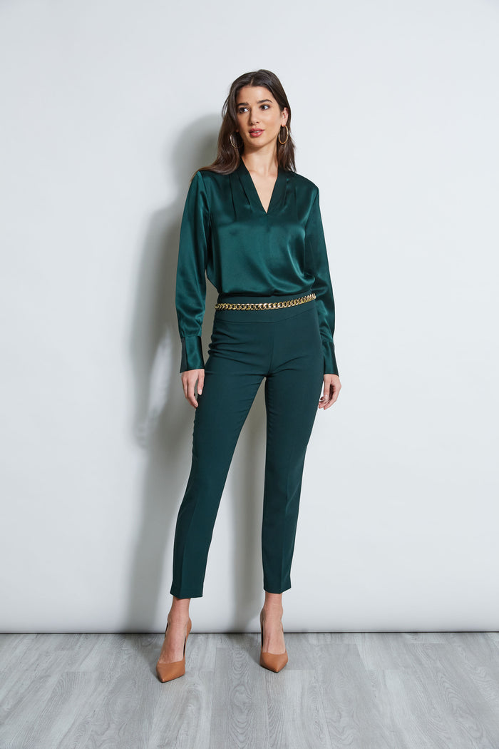 Elie Tahari Crepe Slim Leg Pant JADITE