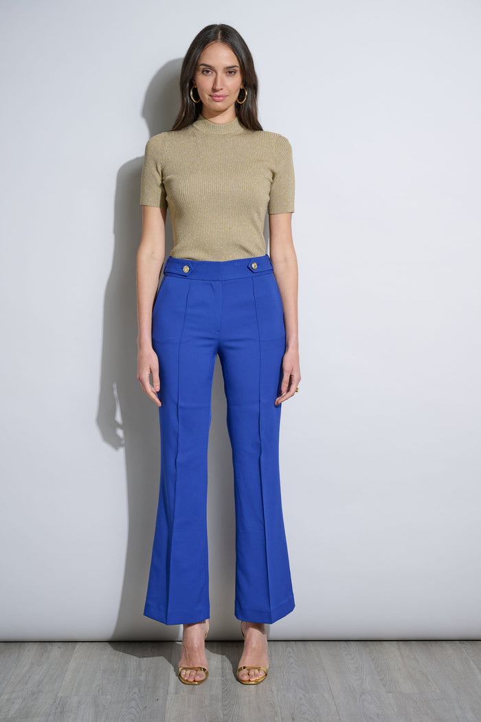 Elie Tahari Crest Button Pant SAPPHIRE