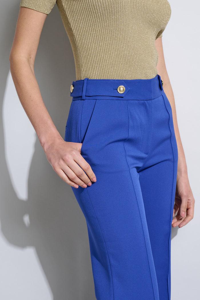 Elie Tahari Crest Button Pant SAPPHIRE