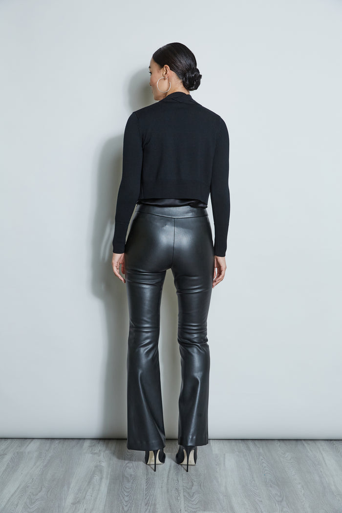 Elie Tahari Cropped Cable Cardigan BLACK