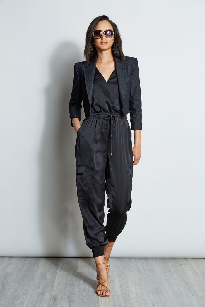 Elie Tahari Cropped Denim Jacket INDIGO