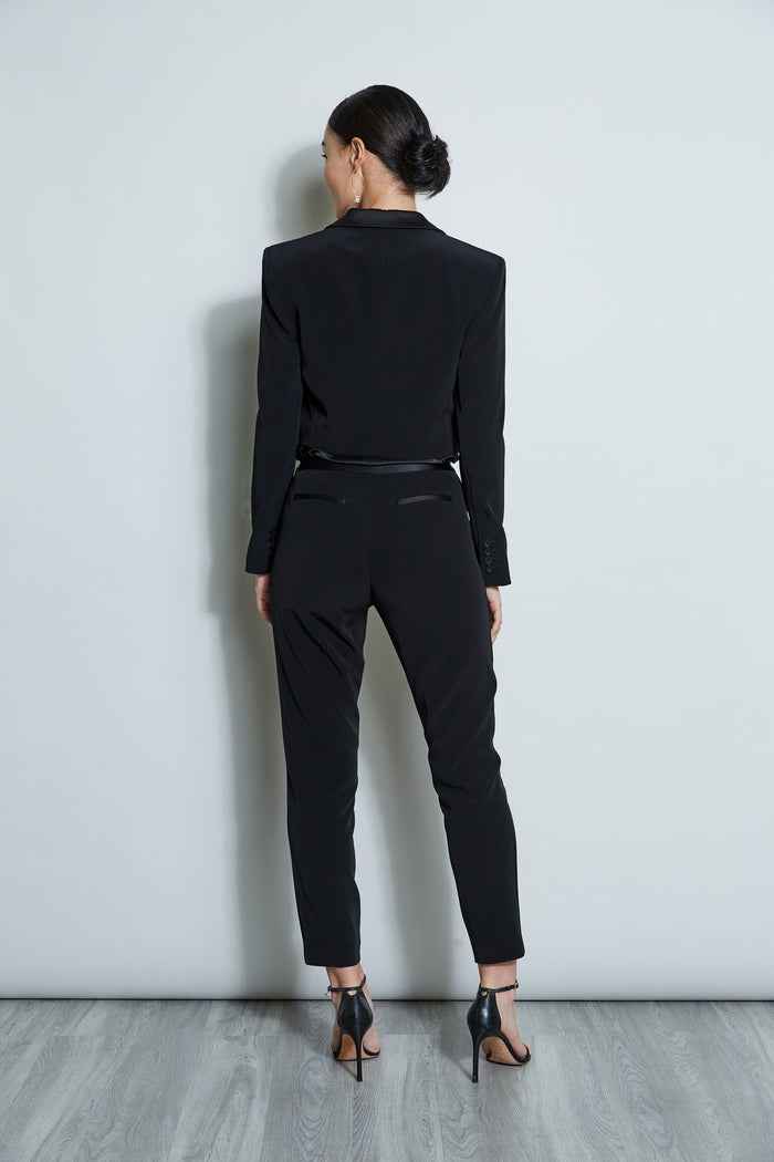 Elie Tahari Cropped Tuxedo Jacket BLACK