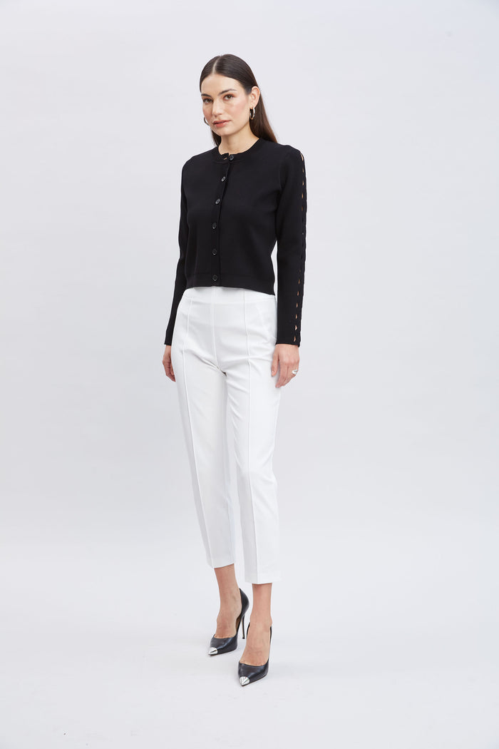 Elie Tahari Cut Out Cardigan BLACK