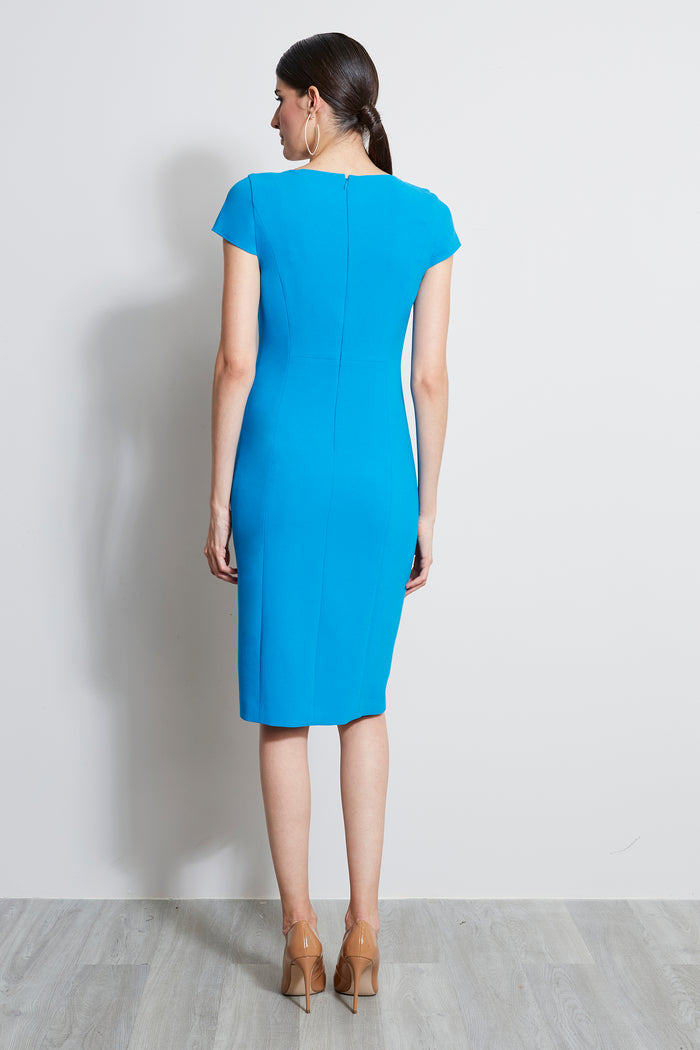 Elie Tahari Cut Out Embroidered Dress PERSIAN BLUE