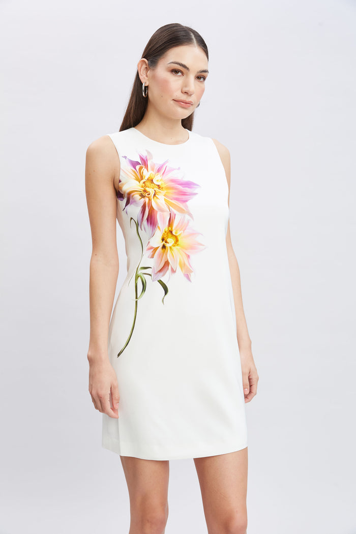 Elie Tahari Dahlia Floral Shift Dress FOAM MULTI