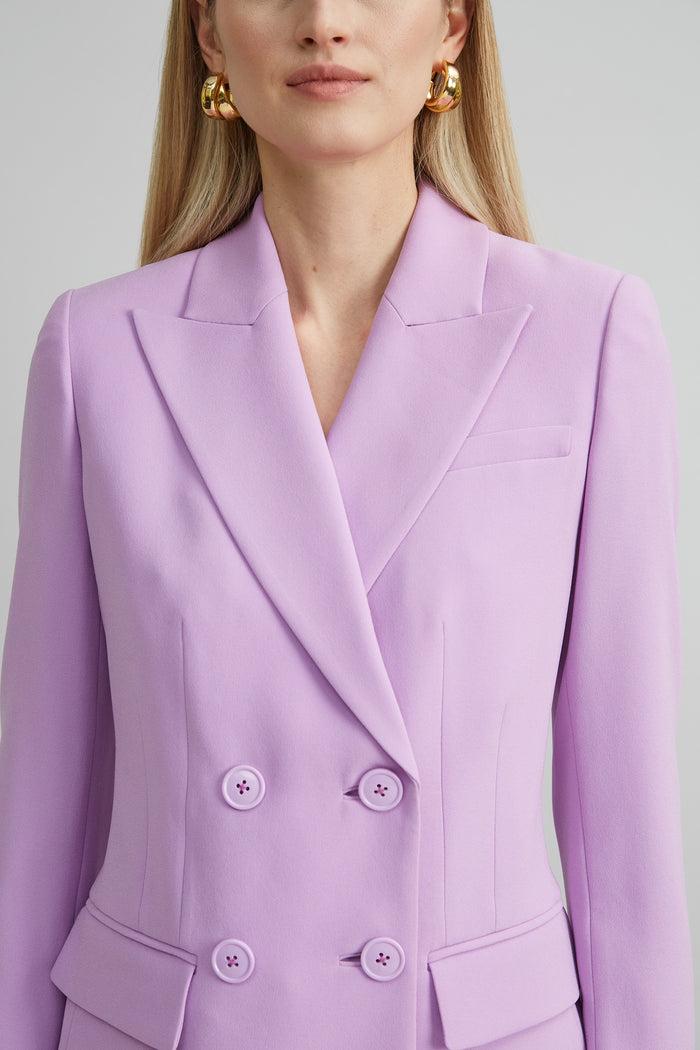 Elie Tahari Double Breasted Crepe Blazer IRIS