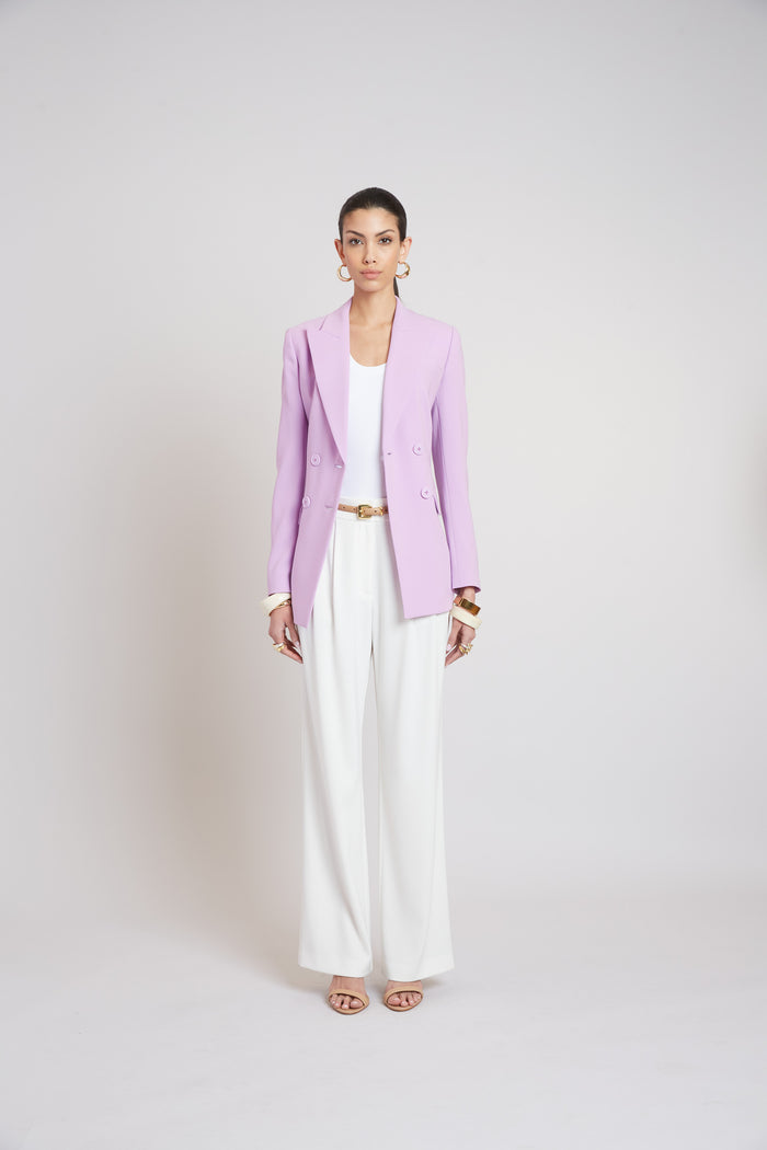 Elie Tahari Double Breasted Crepe Blazer IRIS
