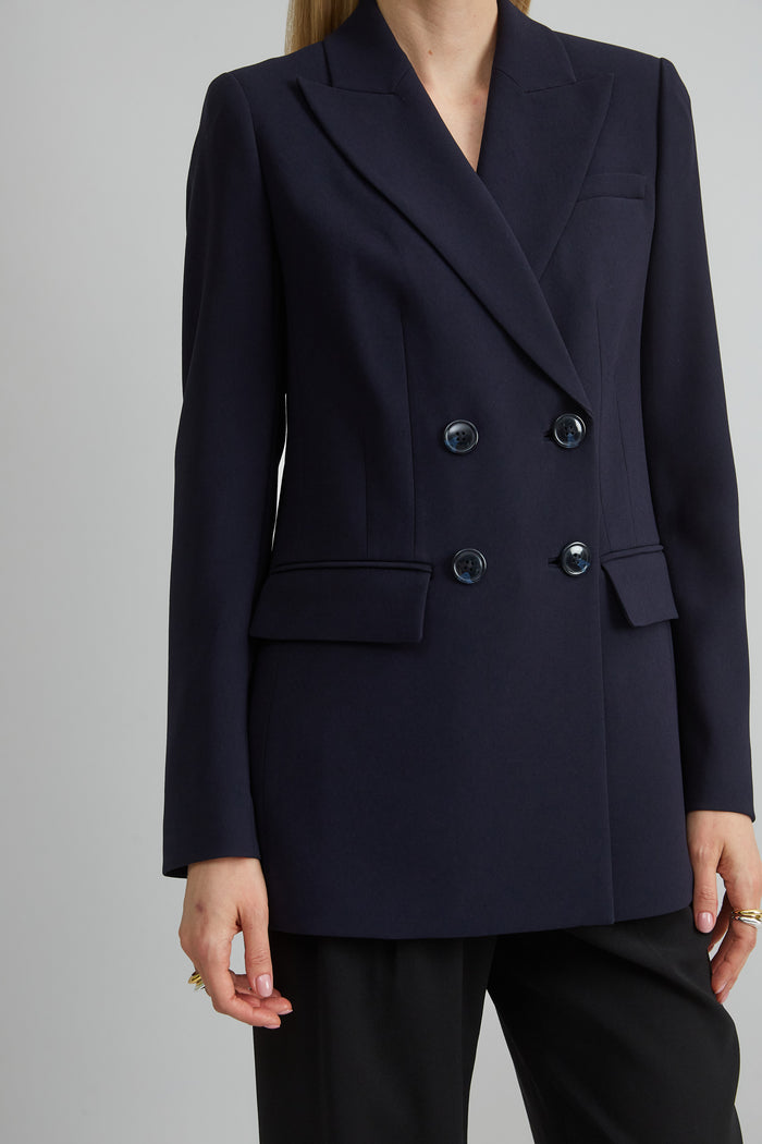 Elie Tahari Double Breasted Crepe Blazer STARGAZER