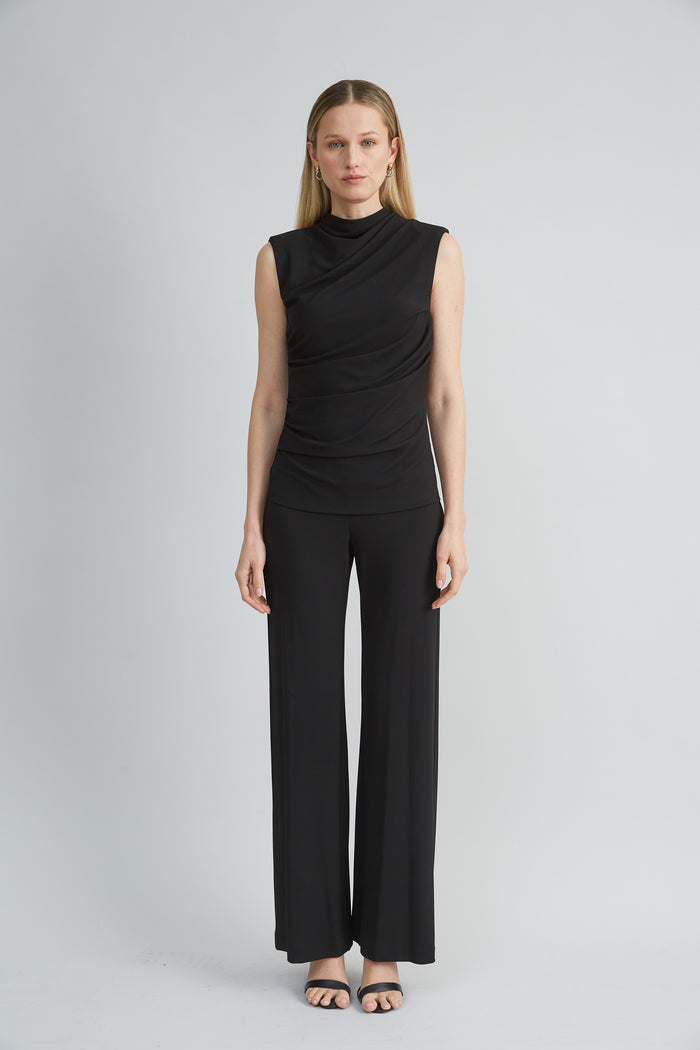 Elie Tahari Draped Jersey Knit BLACK