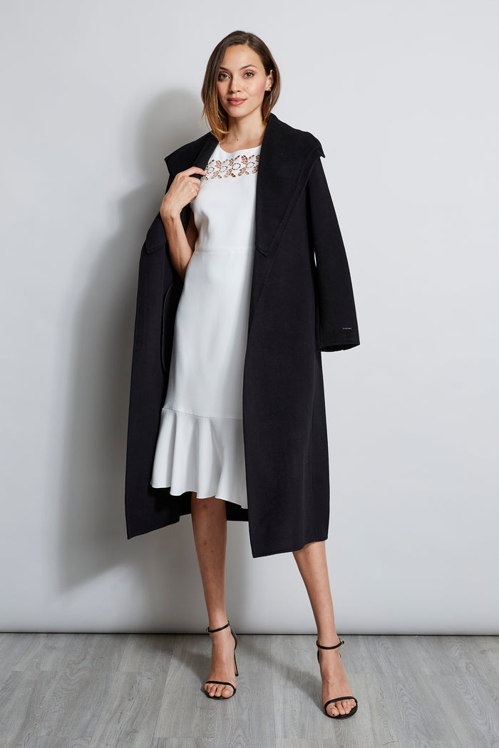 Elie Tahari Embroidered Fit & Flare Dress FOAM