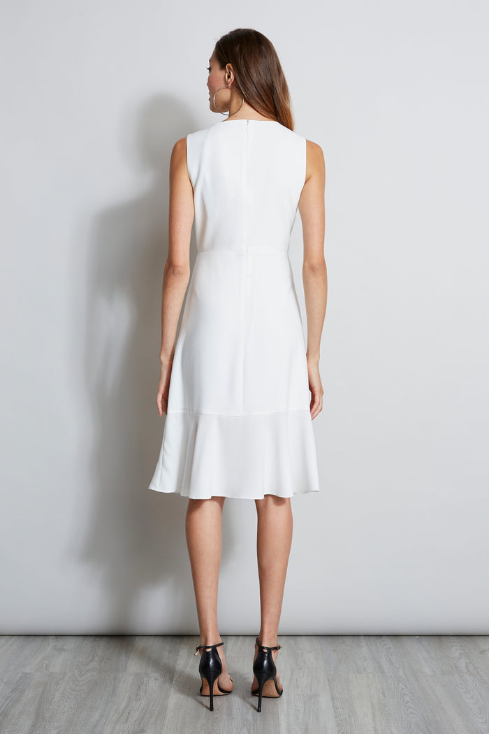 Elie Tahari Embroidered Fit & Flare Dress FOAM
