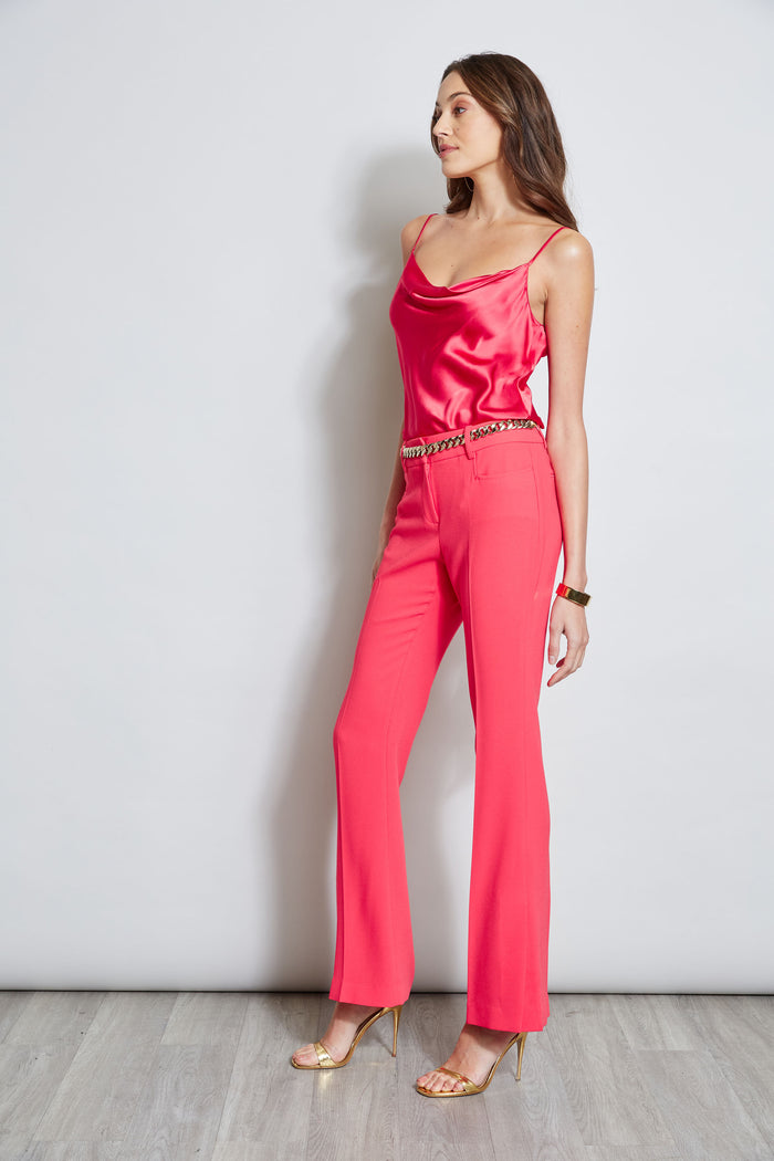 Elie Tahari Fit & Flare Slit Pant WILD STRAWBERRY