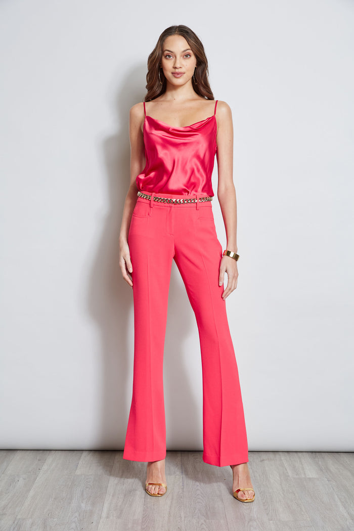 Elie Tahari Fit & Flare Slit Pant WILD STRAWBERRY