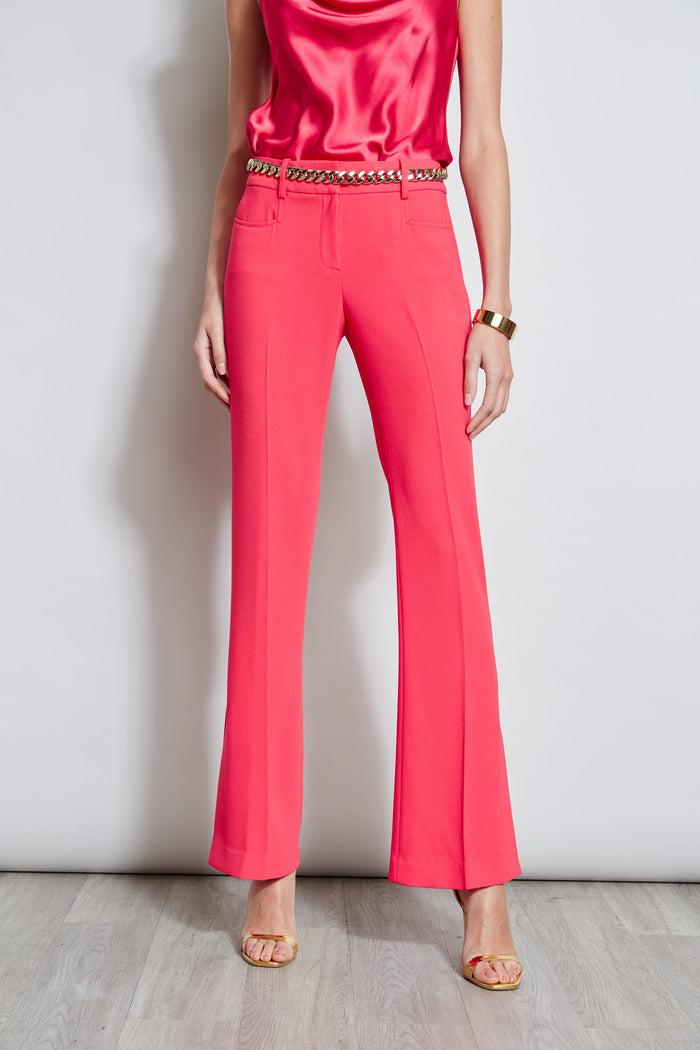 Elie Tahari Fit & Flare Slit Pant WILD STRAWBERRY