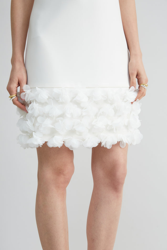 Elie Tahari Floral Hem Shift Dress FOAM