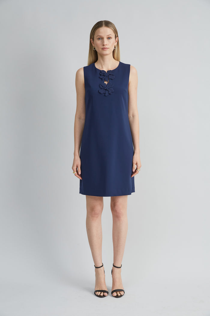 Elie Tahari Flower Shift Dress GALAXY NAVY
