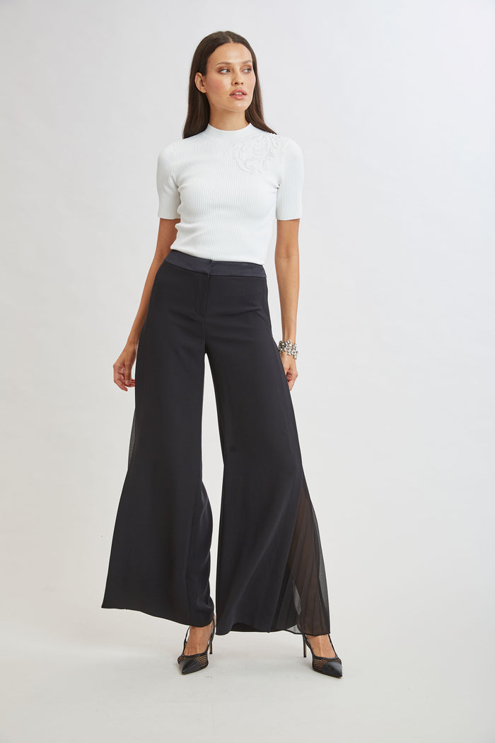 Elie Tahari Fluid Side Pleated Pant BLACK