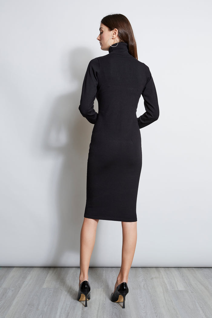 Elie Tahari Geometric Keyhole Dress BLACK