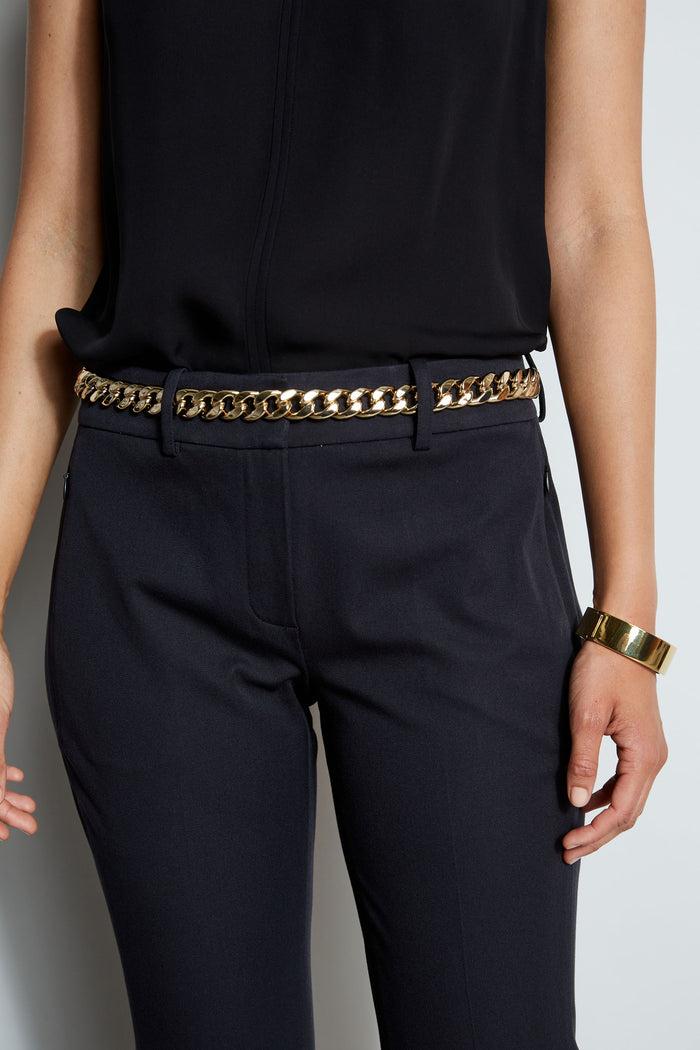 Elie Tahari Gold Chain Belt Black-Gold