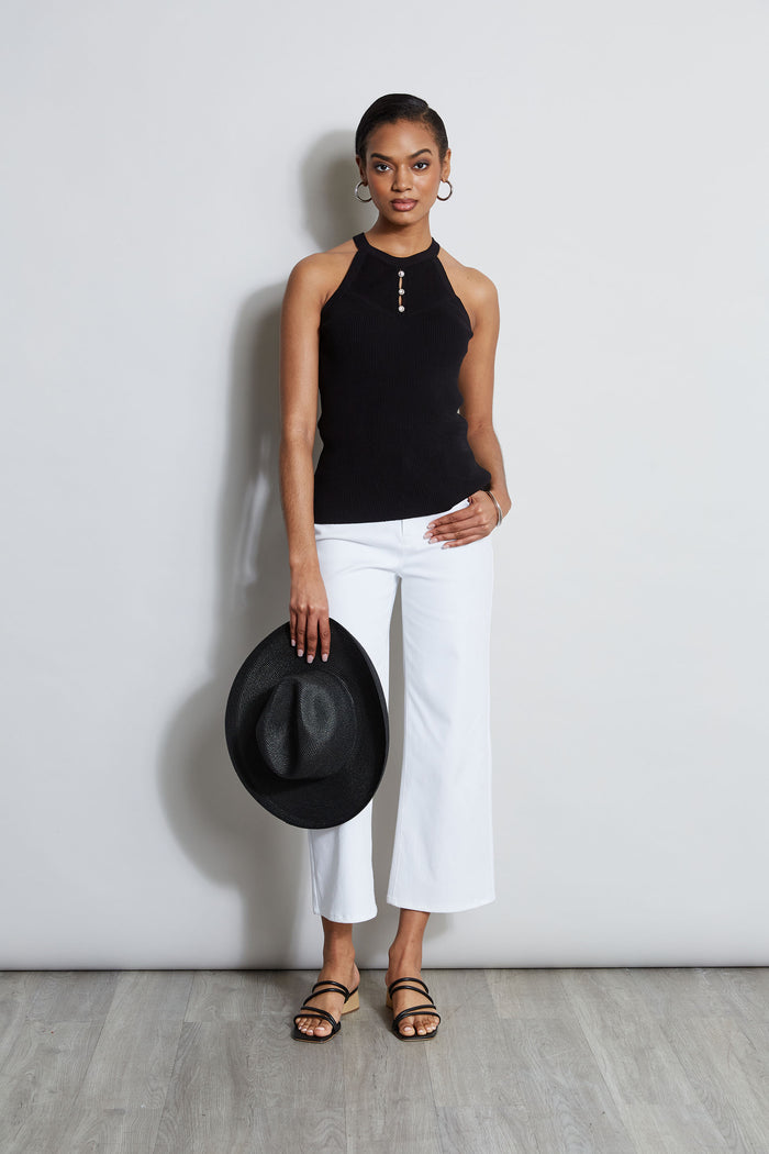 Elie Tahari Halter Neck Knit Sweater NOIR