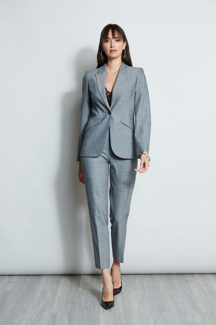 Elie Tahari Herringbone Panel Blazer MULTI