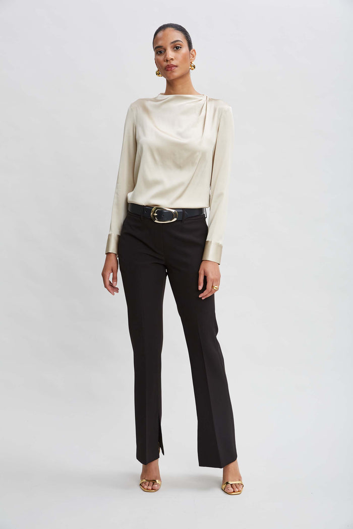 Elie Tahari Inseam Slit Flare Pant BLACK