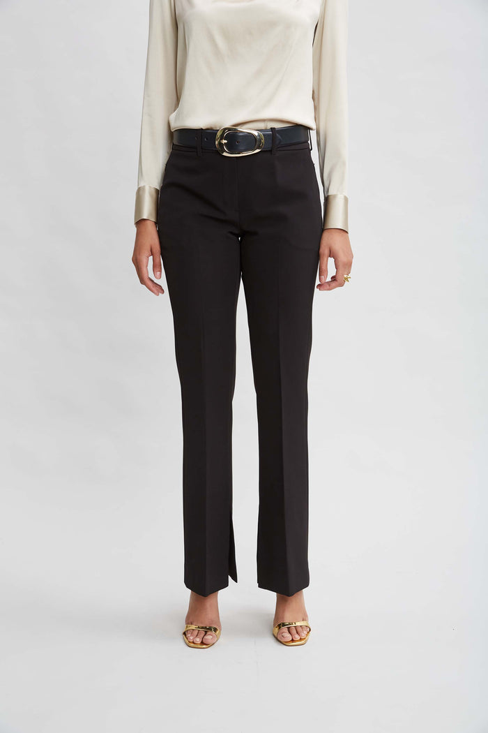 Elie Tahari Inseam Slit Flare Pant BLACK