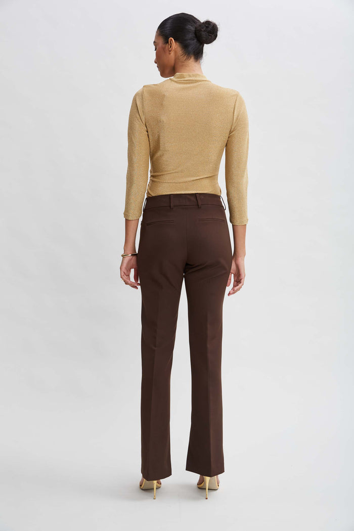 Elie Tahari Inseam Slit Flare Pant WOOD