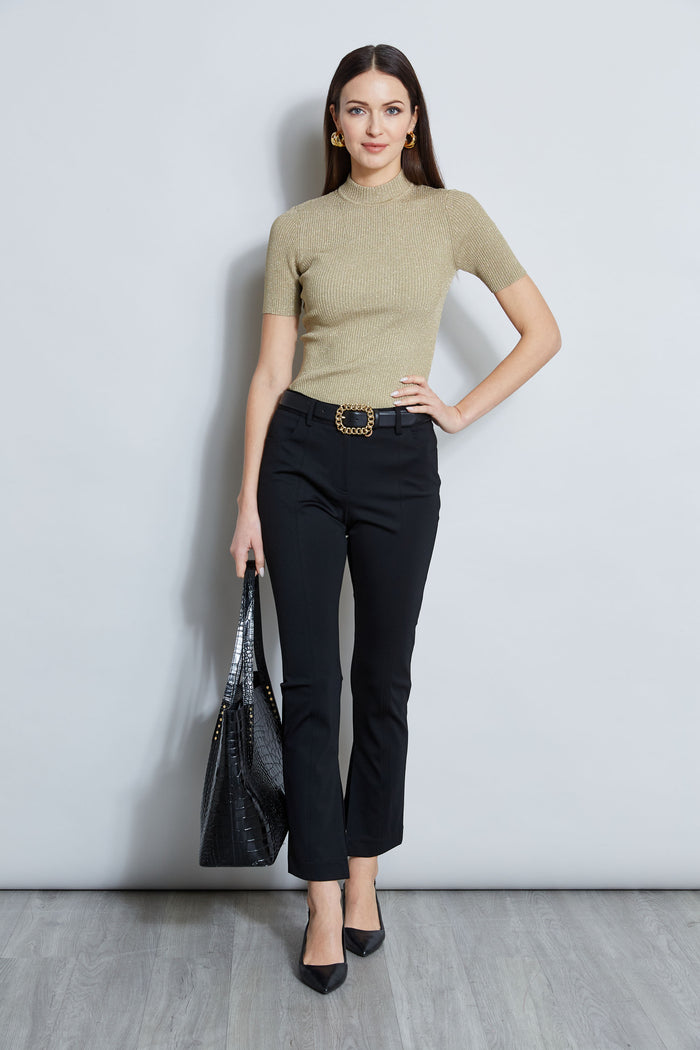 Elie Tahari Inseam Slit Ponte Pant BLACK