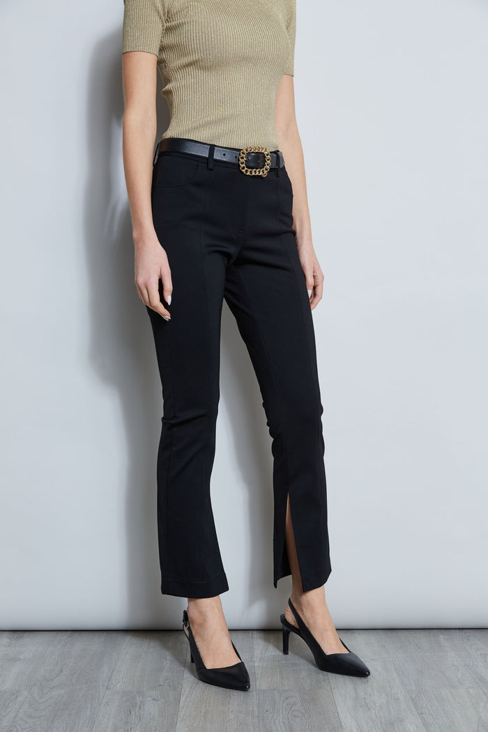 Elie Tahari Inseam Slit Ponte Pant BLACK