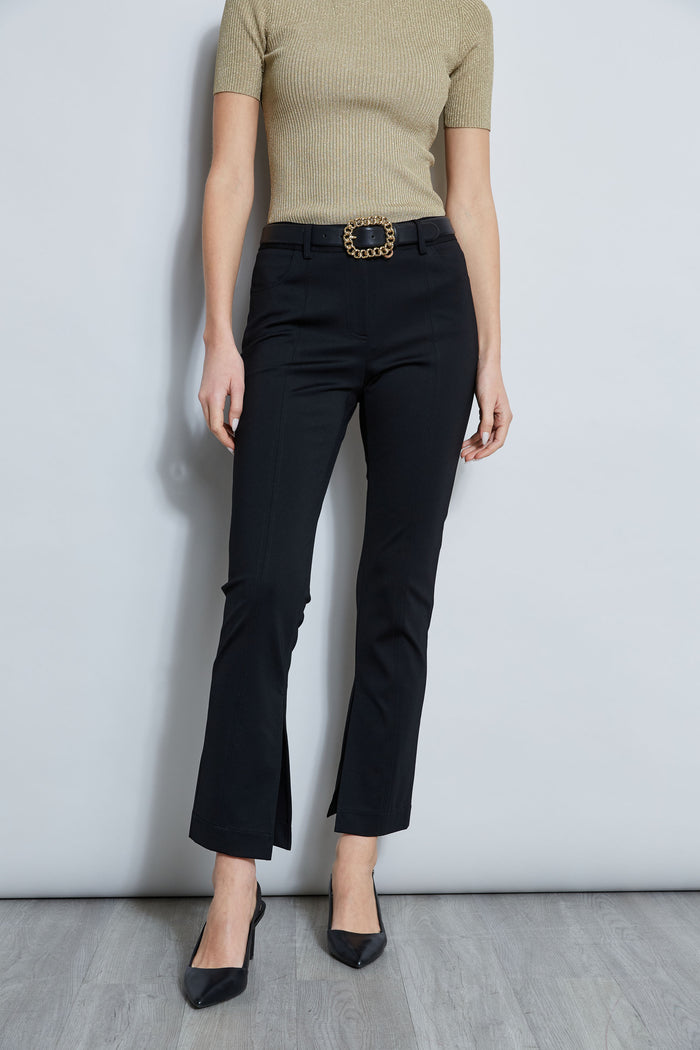 Elie Tahari Inseam Slit Ponte Pant BLACK