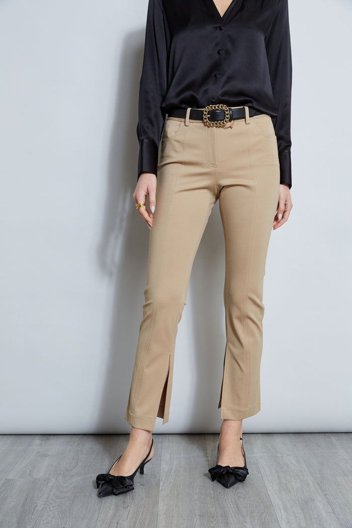 Elie Tahari Inseam Slit Ponte Pant SANDCASTLE