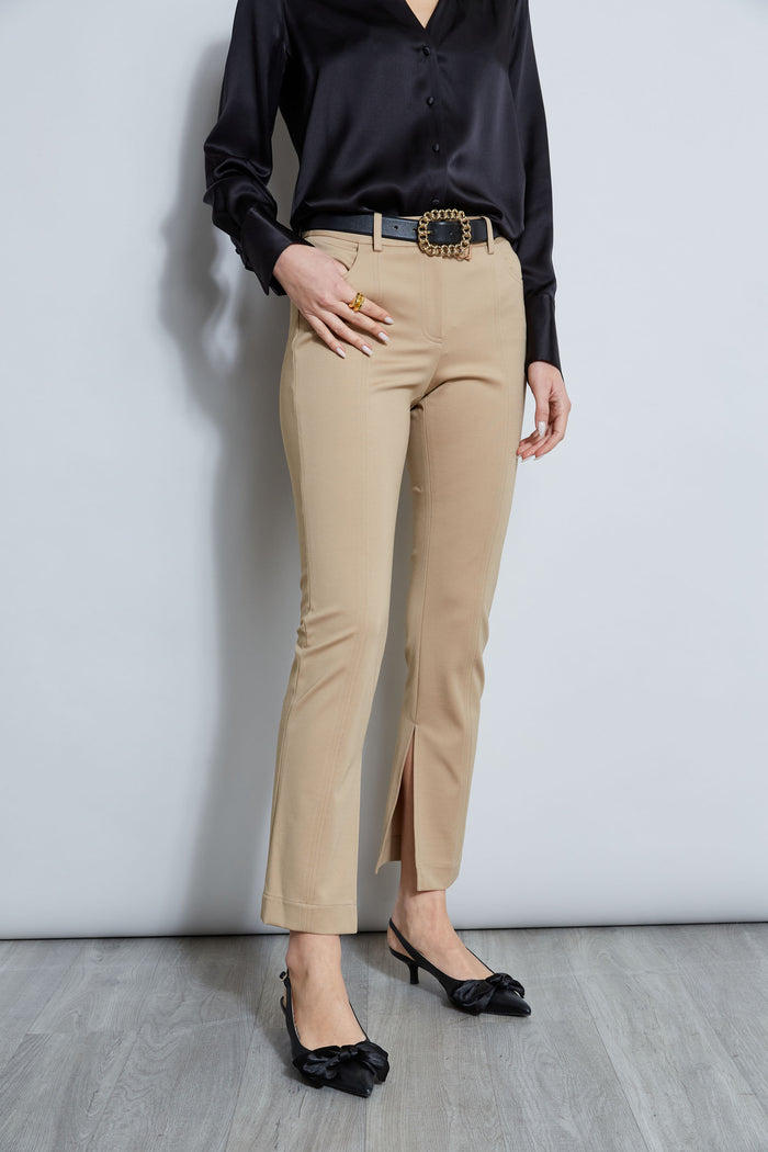 Elie Tahari Inseam Slit Ponte Pant SANDCASTLE
