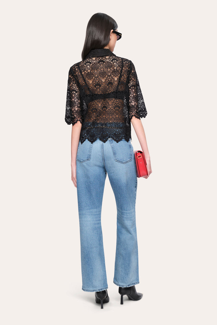 Elie Tahari Jackie Lace Shirt BLACK
