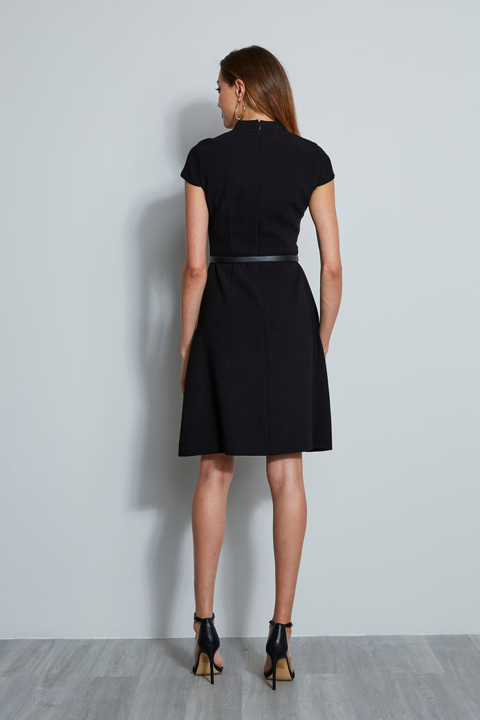 Elie Tahari Judith Belted Dress Black
