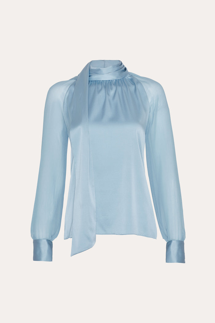 Elie Tahari Julia Tie Top SKY BLUE