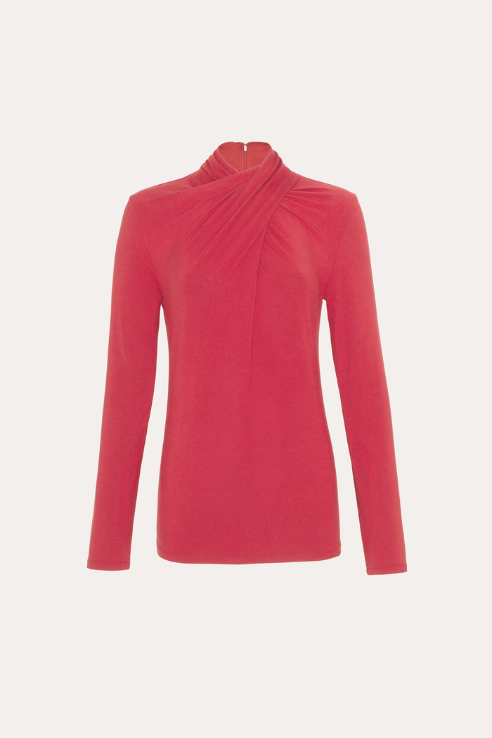 Elie Tahari Kaia Twist Knit CRANBERRY