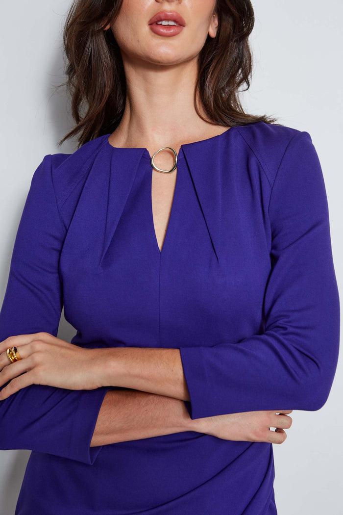 Elie Tahari Keyhole Ring Wrap Dress GRAPE