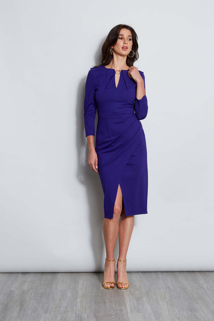 Elie Tahari Keyhole Ring Wrap Dress GRAPE