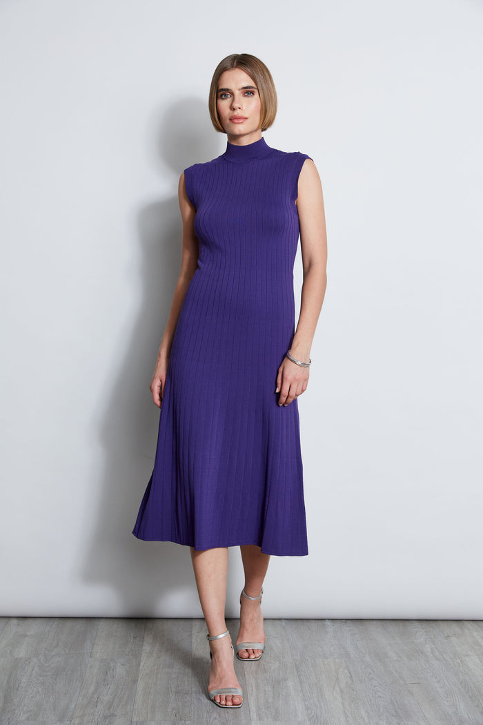 Elie Tahari Knit Midi Dress GRAPE
