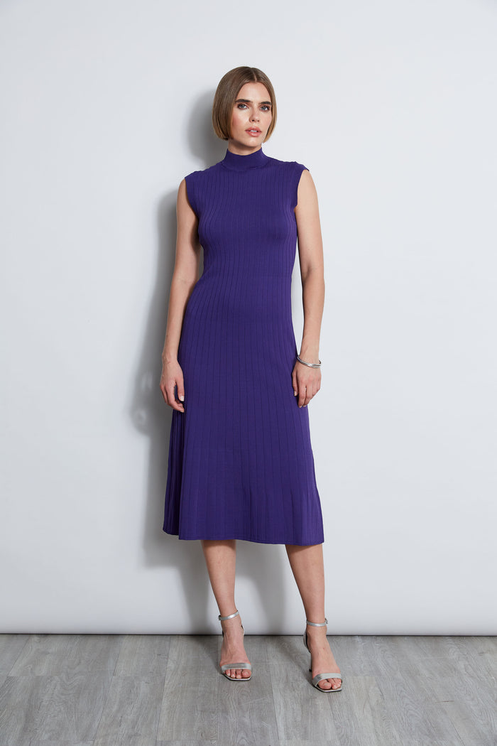 Elie Tahari Knit Midi Dress GRAPE