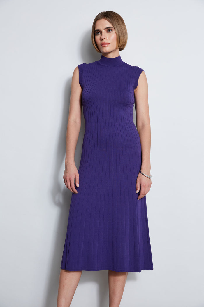 Elie Tahari Knit Midi Dress GRAPE