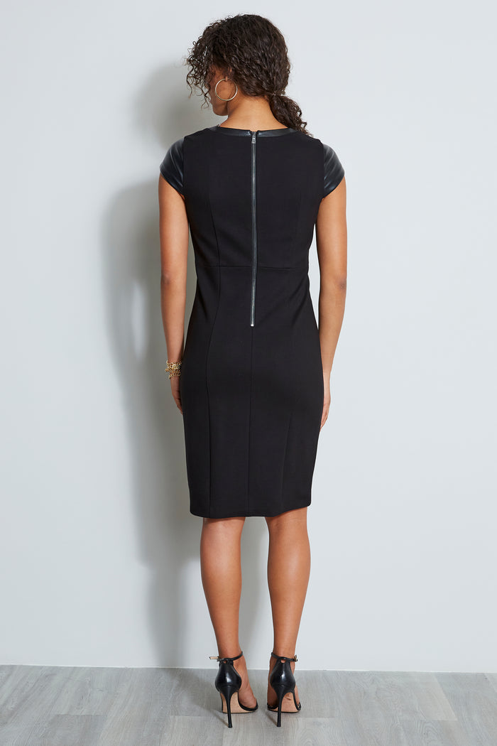 Elie Tahari Knit Vegan Dress BLACK