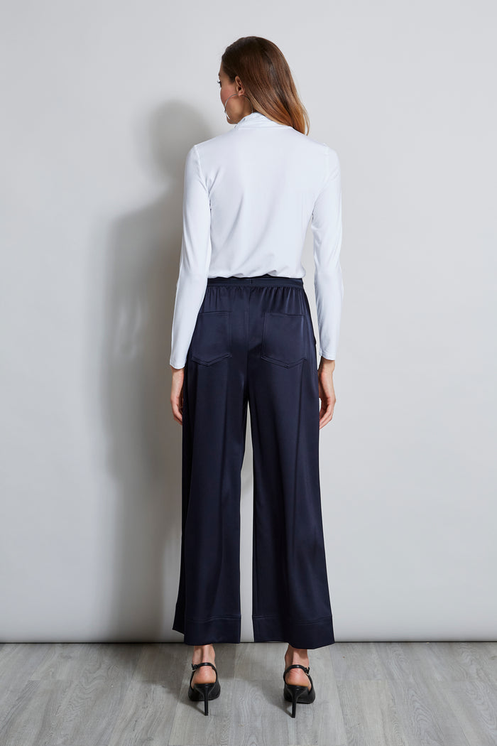 Elie Tahari Lace Insert Turtleneck Knit WHITE