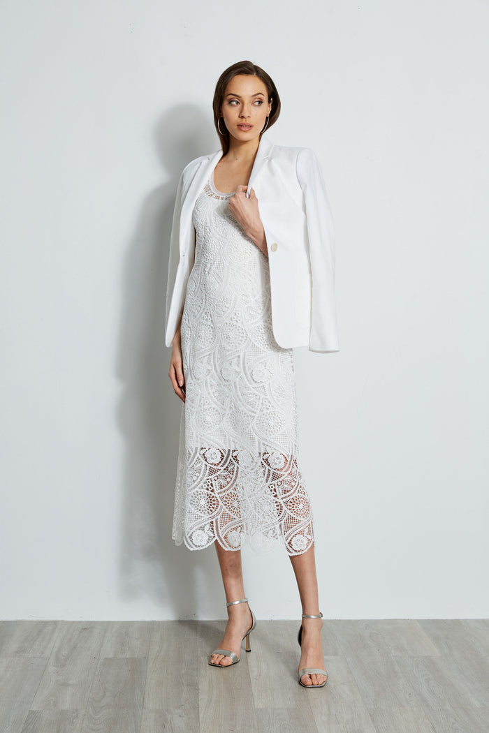 Elie Tahari Lace Maxi Dress PEARL