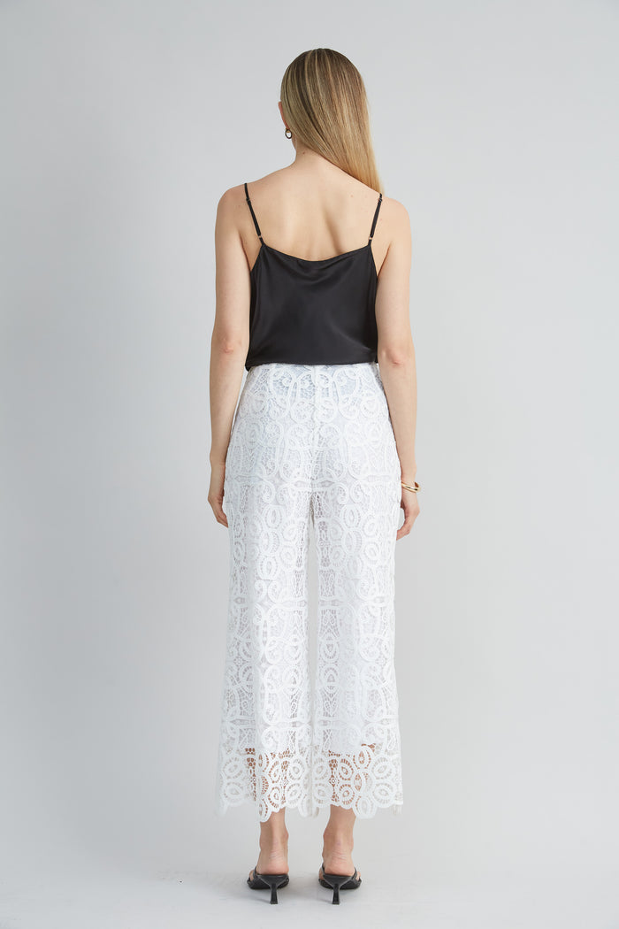Elie Tahari Lace Palazzo Pant WHITE